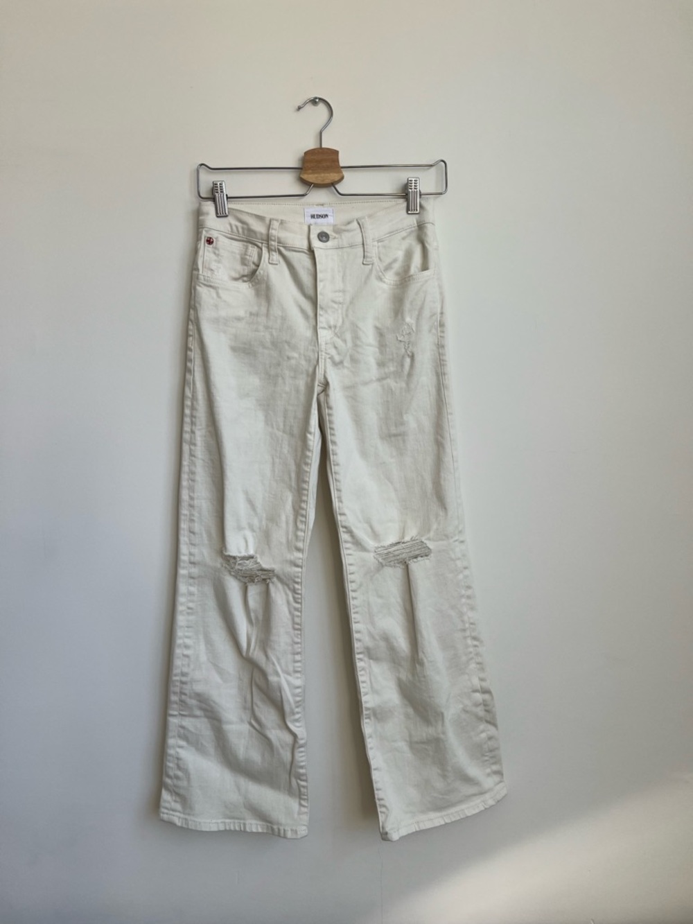 Hudson Denim Wide-Leg White Jeans - Rosalie High Rise Wide Leg Ankle Jeans